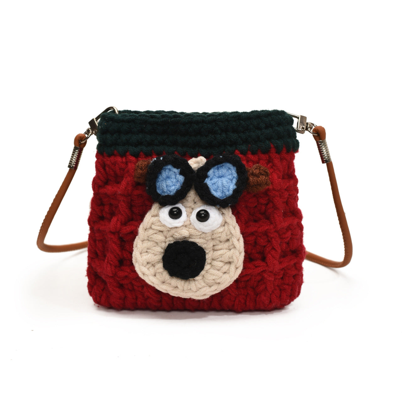 Handmade Crochet Dog Mini Purse - Crochet Earphone Bag with Adorable Dog Design | Cute Coin Purse & Keychain for Women